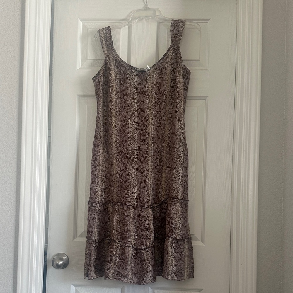 Jenny Helene size L Elegant Brown Sleeveless Dress